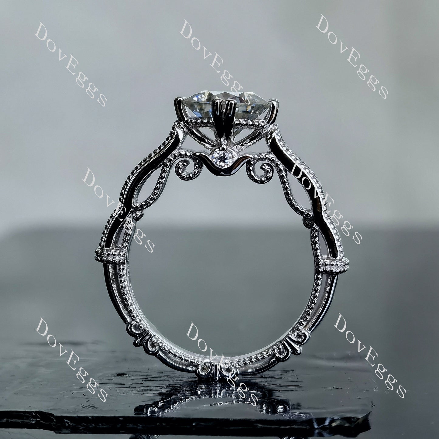 DovEggs 2ct (G-H-I) Color Cushion Pave moissanite Engagement Ring (Amazon clearance)