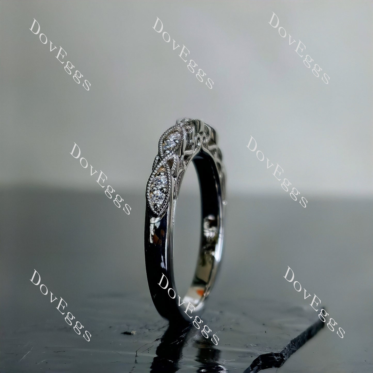 DovEggs 1.5ct (G-H-I) Color Round Vintage moissanite Engagement Ring/Bridal set (Amazon clearance)