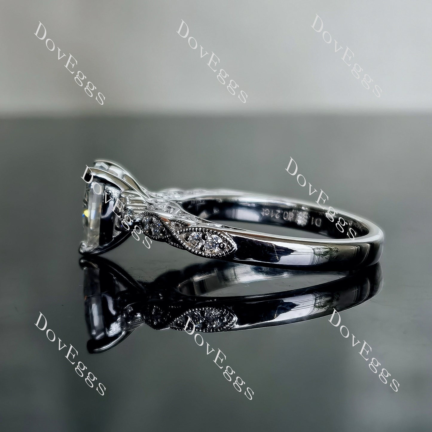 DovEggs 1.5ct (G-H-I) Color Pear Vintage moissanite Engagement Ring/Bridal Set (Amazon clearance)