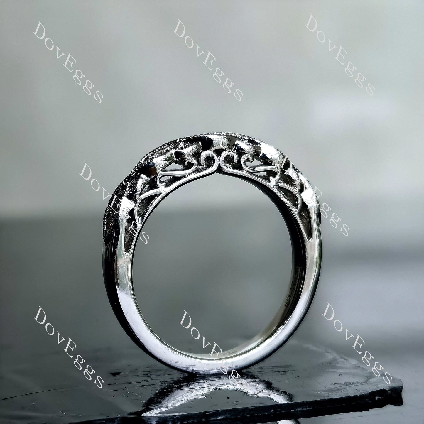 DovEggs 1.5ct (G-H-I) Color Round Vintage moissanite Engagement Ring/Bridal set (Amazon clearance)