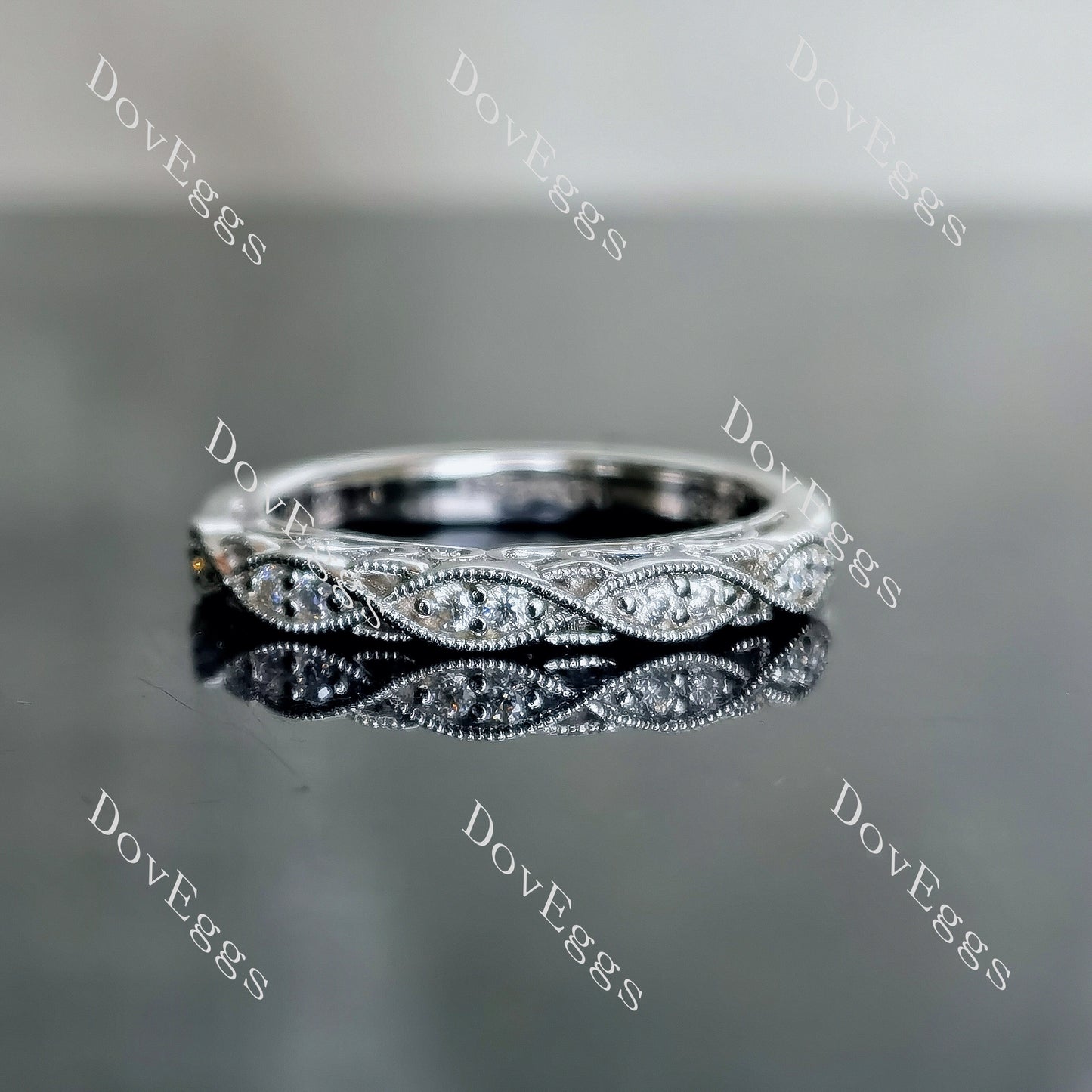 DovEggs 1.5ct (G-H-I) Color Pear Vintage moissanite Engagement Ring/Bridal Set (Amazon clearance)