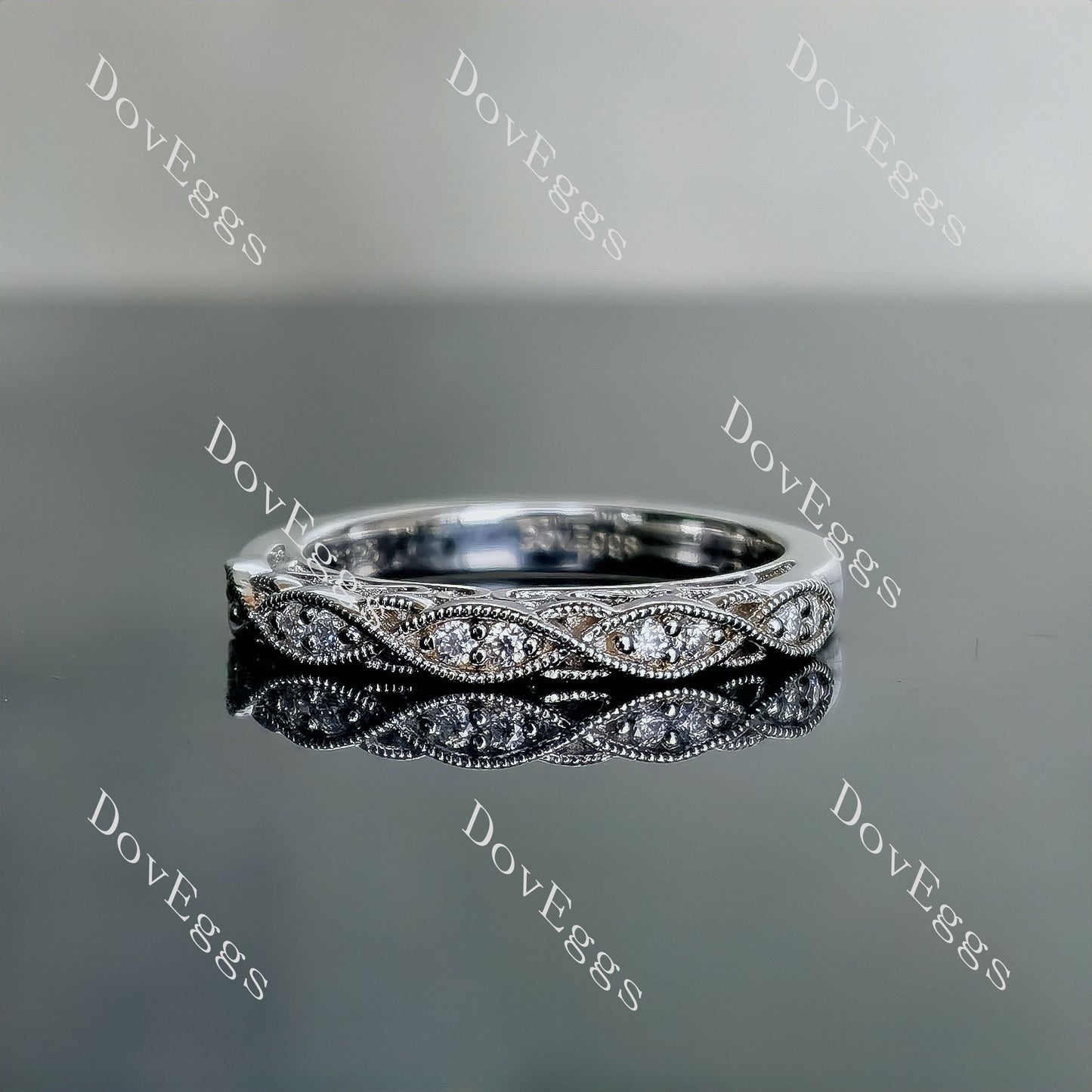 DovEggs 1.5ct (G-H-I) Color Round Vintage moissanite Engagement Ring/Bridal set (Amazon clearance)