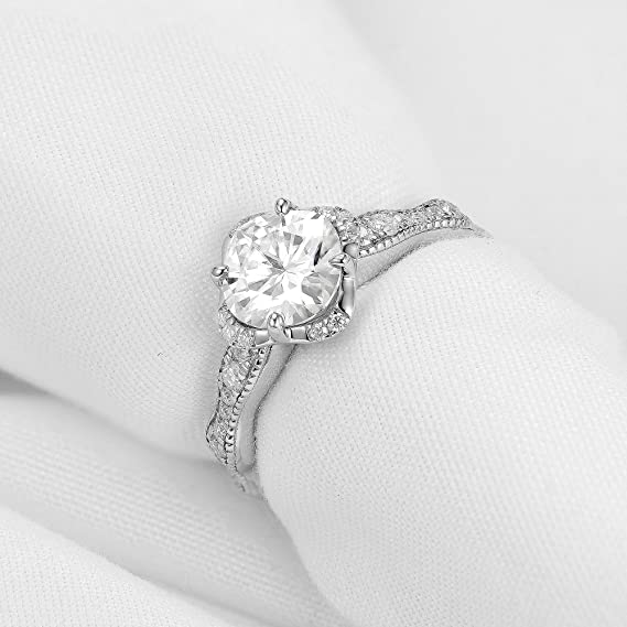 DovEggs 1.5ct (G-H-I) Color Cushion moissanite Engagement Ring (Amazon clearance)