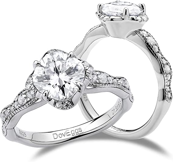 DovEggs 1.5ct (G-H-I) Color Cushion moissanite Engagement Ring (Amazon clearance)