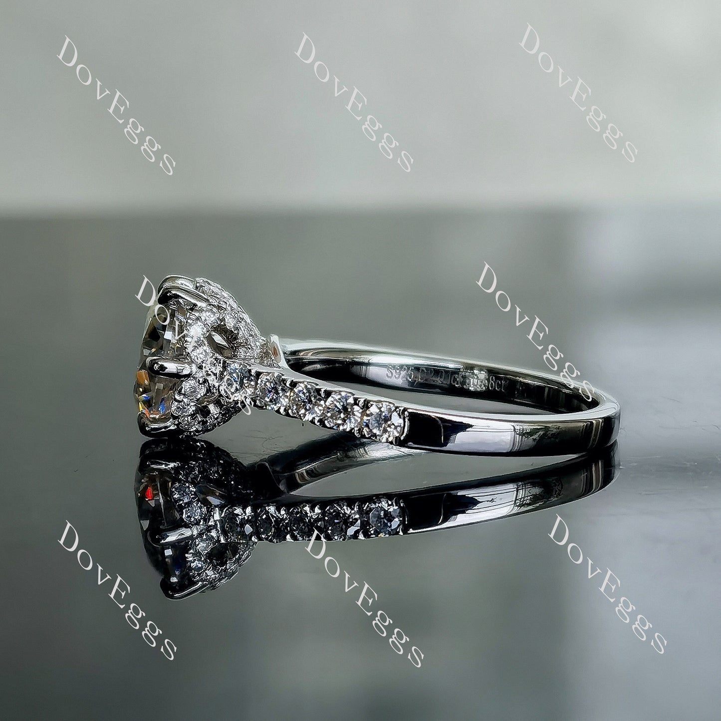 DovEggs 2ct (G-H-I) Color Round Floral moissanite Engagement Ring (Amazon clearance)