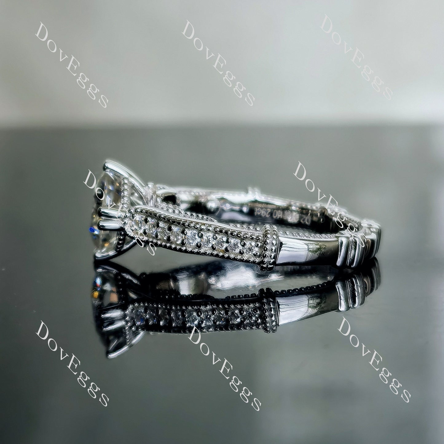 DovEggs 2ct (G-H-I) Color Cushion Pave moissanite Engagement Ring (Amazon clearance)