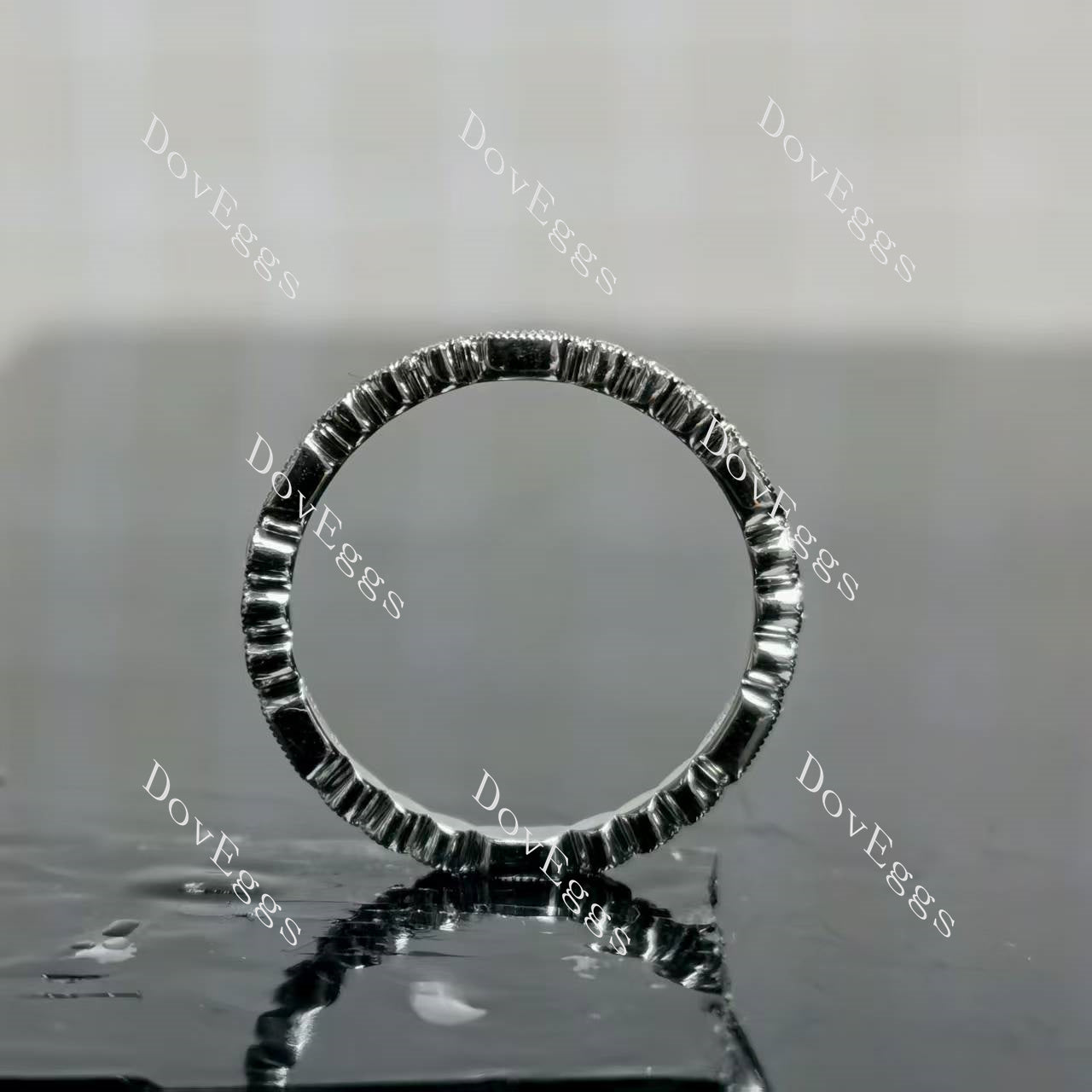 (size 4.75) Doveggs 14K white gold 0.24cttw round lab grown diamond wedding band-1.8mm band width