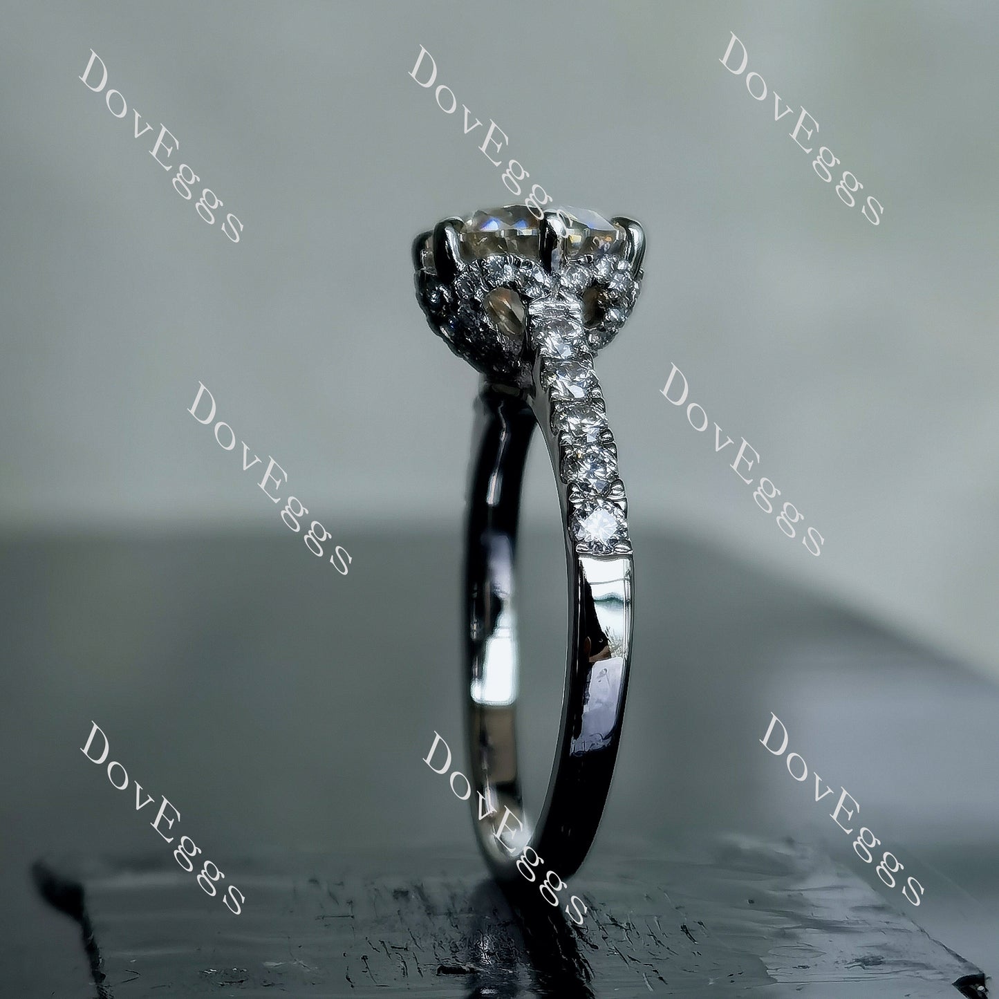 DovEggs 2ct (G-H-I) Color Round Floral moissanite Engagement Ring (Amazon clearance)