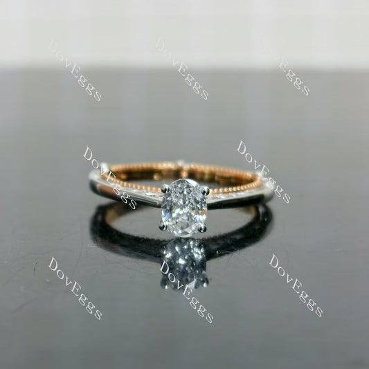 (size 6) Doveggs 18K white gold & rose gold 0.5ct oval lab grown diamond engagement ring