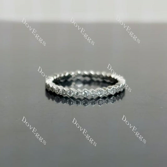 (size 4.75) Doveggs 14K white gold 0.21cttw round lab grown diamond wedding band-1.8mm band width