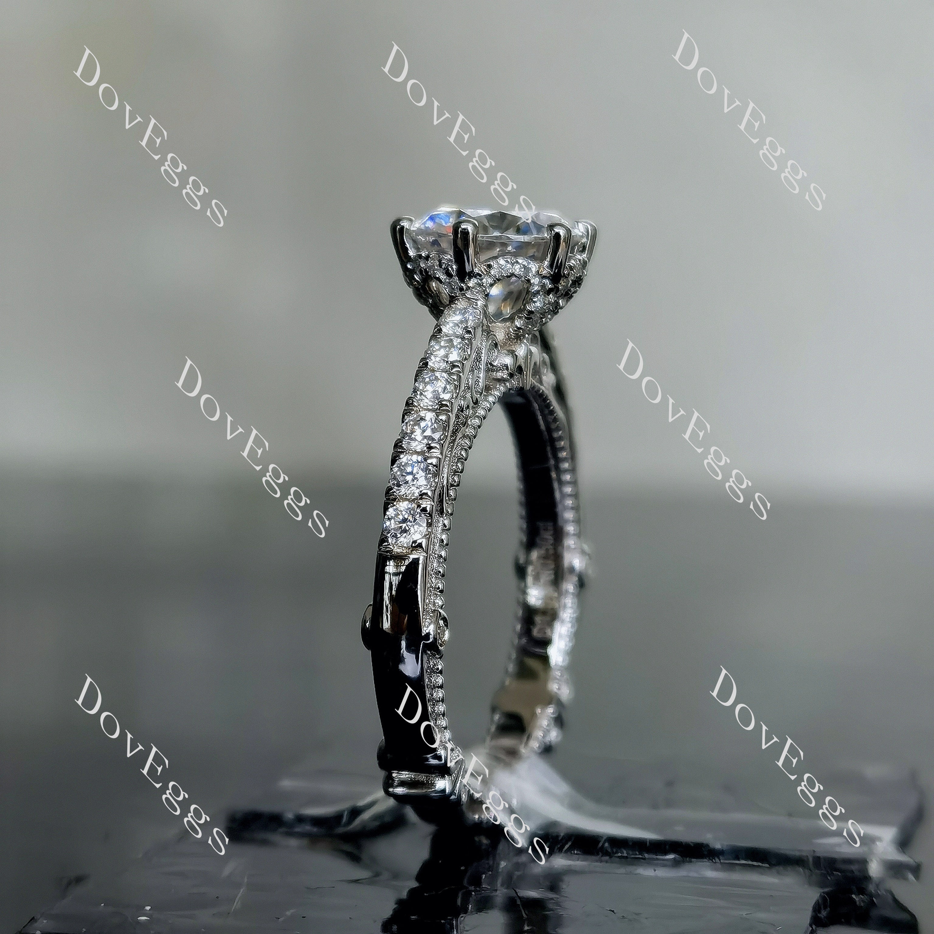 DovEggs 1.5ct (G-H-I) Color Round Vintage Pave moissanite DovEggs 1.5ct (G-H-I) Color Round Vintage Pave moissanite