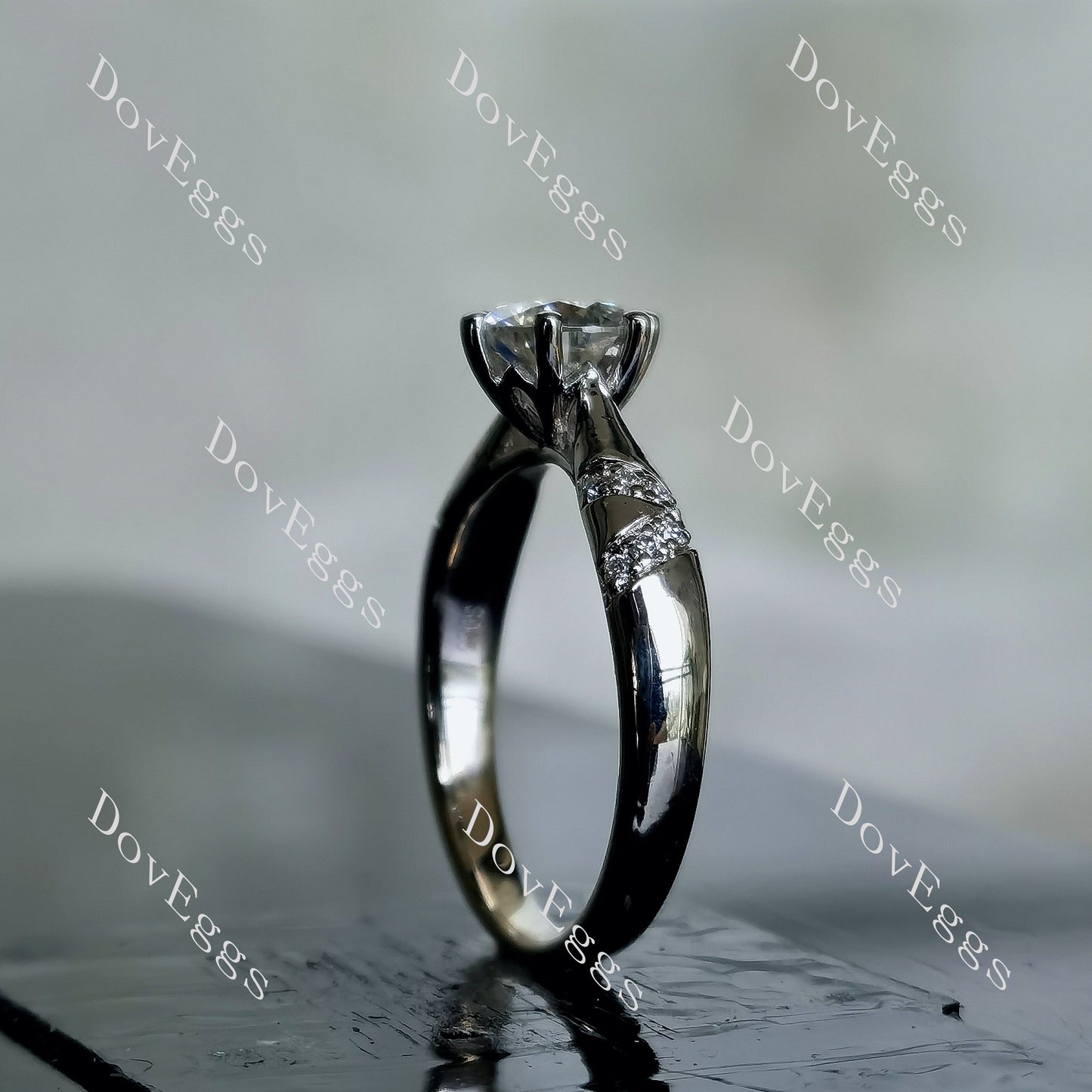 DovEggs 1ct (G-H-I) Color Round moissanite Engagement Ring (Amazon clearance)