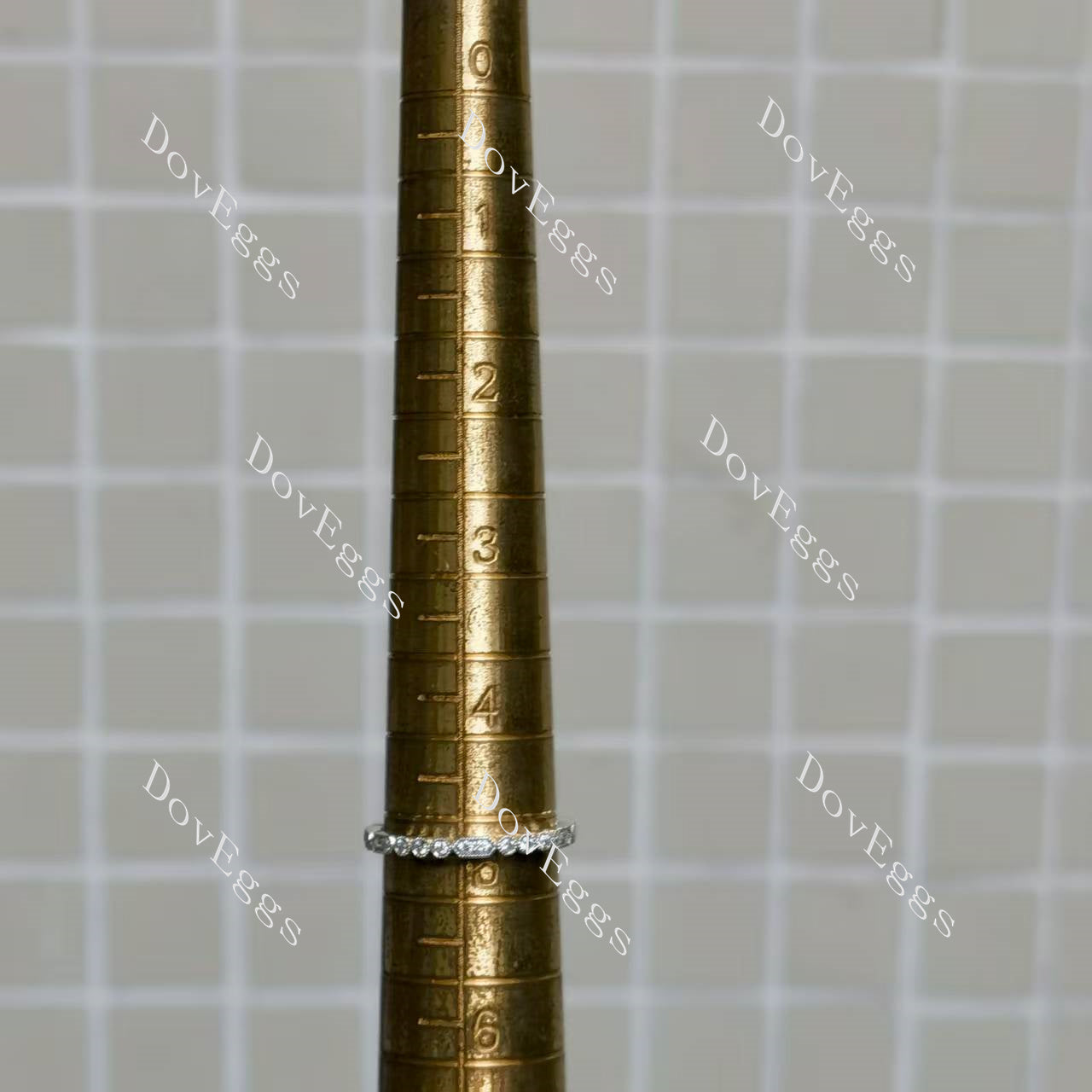 (size 4.75) Doveggs 14K white gold 0.24cttw round lab grown diamond wedding band-1.8mm band width