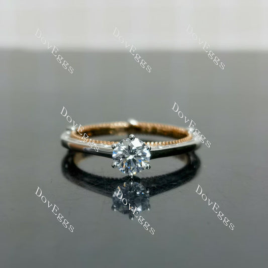 (size 6) Doveggs 18K white gold & rose gold 0.5ct round lab grown diamond engagement ring