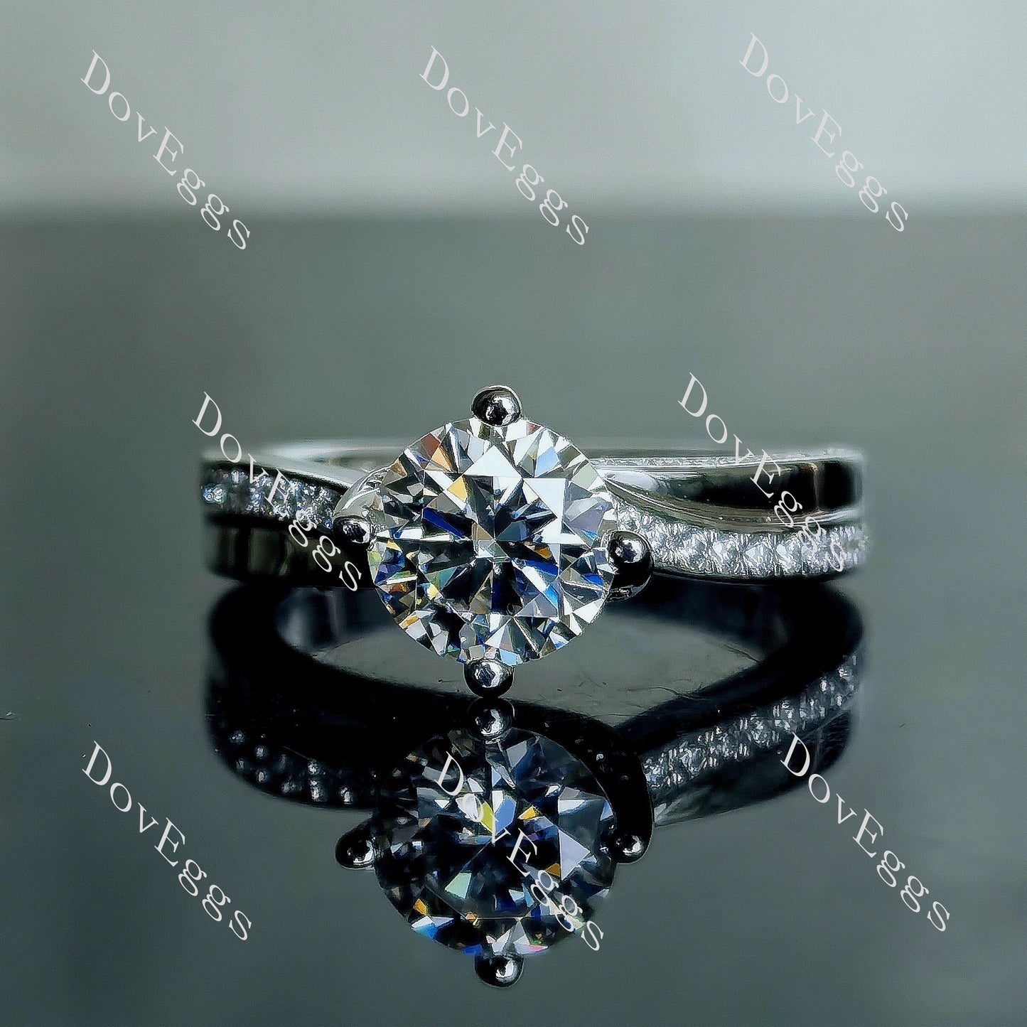 DovEggs 1.5ct (G-H-I) Color Round moissanite Engagement Ring (Amazon clearance)