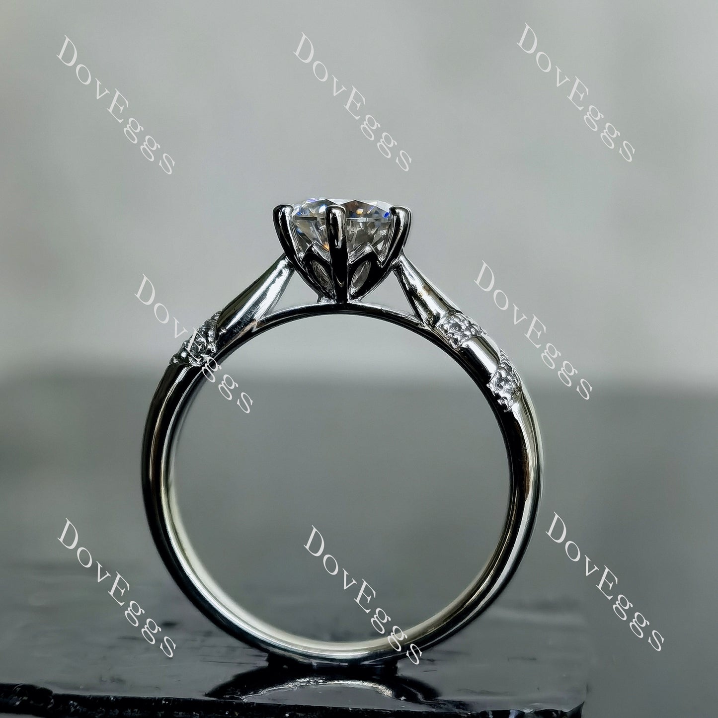 DovEggs 1ct (G-H-I) Color Round moissanite Engagement Ring (Amazon clearance)