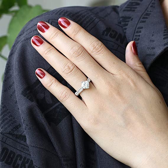 DovEggs 2ct (G-H-I) Color Cushion Pave moissanite Engagement Ring (Amazon clearance)