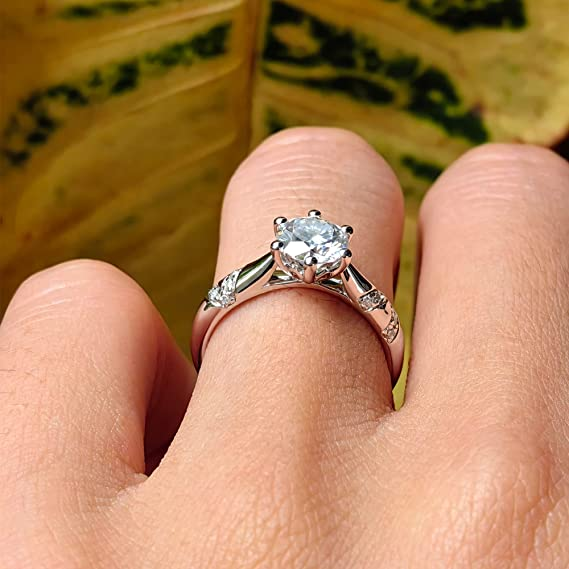 DovEggs 1ct (G-H-I) Color Round moissanite Engagement Ring (Amazon clearance)