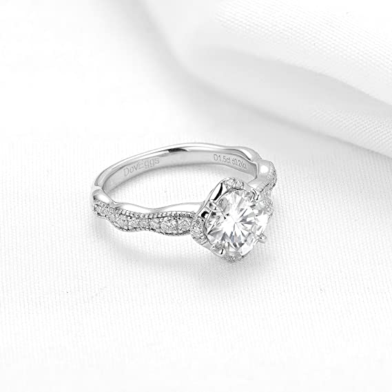 DovEggs 1.5ct (G-H-I) Color Cushion moissanite Engagement Ring (Amazon clearance)